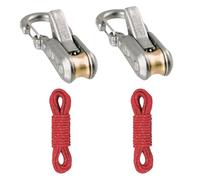 2/4/6-Pack Rope Roller Cam Lock Tensioner, Cord and Rope Tightening Tool with Carabiner Clips, Fast Adjustable Ropes Tie-Down Kit for Camping Hiking Tarp Boat & Outdoor