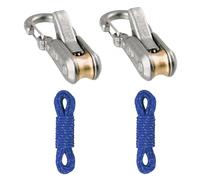 2/4/6-Pack Rope Roller Cam Lock Tensioner, Cord and Rope Tightening Tool with Carabiner Clips, Fast Adjustable Ropes Tie-Down Kit for Camping Hiking Tarp Boat & Outdoor