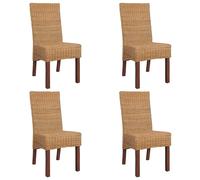 Vidaxl Dining Chairs 4 Pcs Brown Natural Rattan