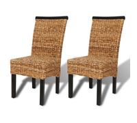 2/4/6 pcs Rattan Dining Chairs Furniture Handmade Woven Abaca Natural vidaXL