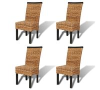 2/4/6 pcs Rattan Dining Chairs Furniture Handmade Woven Abaca Natural vidaXL