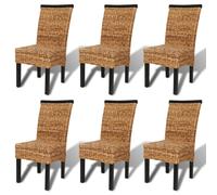 2/4/6 pcs Rattan Dining Chairs Furniture Handmade Woven Abaca Natural vidaXL