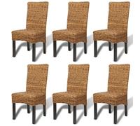 2/4/6 pcs Rattan Dining Chairs Furniture Handmade Woven Abaca Natural vidaXL