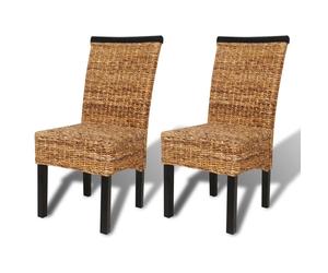 2/4/6 pcs Rattan Dining Chairs Furniture Handmade Woven Abaca Natural vidaXL