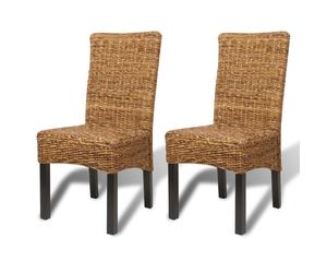 2/4/6 pcs Rattan Dining Chairs Furniture Handmade Woven Abaca Natural vidaXL