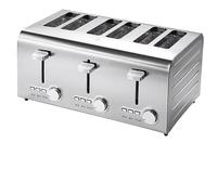 2/4/6 Slice Commercial Toaster Stainless Steel 7 Browning Levels Defrost Reheat Cancel Auto Pop Up Wide Slots Removable Crumb Tray High Lift Non Slip