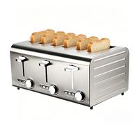 2/4/6 Slices Toaster, Commercial Toaster with 7-Gear Baking Adjust & 38MM Extra Wide Slots, Toasted Bread Slices/Defrost/Cancel Auto Pop-up, Electric Toasters for Home Kitchen Parties 6 Slice