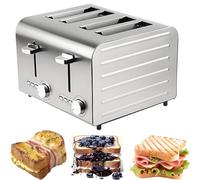 2/4/6 Slices Toaster For Commercial And Home, Stainless Steel 7 Speed Adjustable Auto Pop-Up Toaster With Removable Crumb Tray Frozen/Cancel/Reheat Function Toasters(6 pcs)