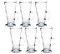 2/4/6 x 260ml Clear Glass Tall Hot Chocolate Coffee Latte Mugs Glasses Tumblers