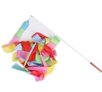 2/4/6m Colorful Gym Ribbons Baton Dance Ribbon Rhythmic Artistic Gymnastics Tape Streamer Twirling Rod Rainbow Stick Training for School and Home Game(Colorful,2M)