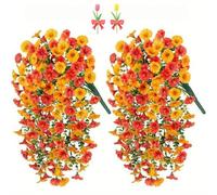 2/4/6pcs Artificial Hanging Flowers, 76cm Realistic Morning Glories for Wall Hanging,for Indoor and Outdoor Homes, Rooms, Gardens, Weddings,Long Corridors and Walls Outside the Door (2, Autumn colors)