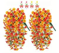 2/4/6pcs Artificial Hanging Flowers, 76cm Realistic Morning Glories for Wall Hanging,for Indoor and Outdoor Homes, Rooms, Gardens, Weddings,Long Corridors and Walls Outside the Door (4, Autumn colors)
