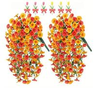2/4/6pcs Artificial Hanging Flowers, 76cm Realistic Morning Glories for Wall Hanging,for Indoor and Outdoor Homes, Rooms, Gardens, Weddings,Long Corridors and Walls Outside the Door (6, Autumn colors)