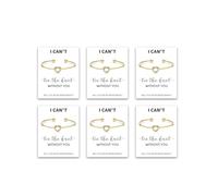 2/4/6PCS Bridesmaid Bracelet Gold Love Knot Bracelet for Women Tie the Knot Bracelets Bridesmaid Gifts with a Card I Can't Tie the Knots without You Will You Be My Bridesmaids, gold 6pcs, Zinc, no