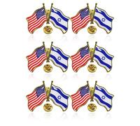 2/4/6Pcs Flag Pins for Women USA Israel Flag Lapel Pin Israel Friendship Flag Enamel Badge Lapel Pin Israel United States Gifts, alloys, no gemstone