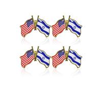 2/4/6Pcs Flag Pins for Women USA Israel Flag Lapel Pin Israel Friendship Flag Enamel Badge Lapel Pin Israel United States Gifts, alloys, no gemstone