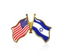 2/4/6Pcs Flag Pins for Women USA Israel Flag Lapel Pin Israel Friendship Flag Enamel Badge Lapel Pin Israel United States Gifts, alloys, no gemstone