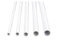 2/4/6Pcs Length 500mm White PVC Plastic Tube OD 5~24mm Thin Hard Pipe Small Water Wall Thickness 1/1.5mm(18x21mm 2pcs)