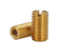 2/4/6pcs M2 M3 M4 M5 M6 M8 M10 M12 M16 Brass Sheath Thread Insert Sleeves Inner Outer Adapter Screw Transfer Reducing Nut(M4 x M6 x L8 (6pcs))