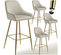 2/4/6x Bar Stools Adjustable Breakfast Kitchen Stools Velvet Swivel Gas Lift