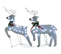 (white, 2 pcs) vidaXL 2/4/6x Christmas Reindeers 40 LEDs Reindeer Figure Decor Multi Colours
