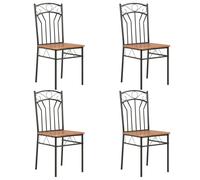 2/4/6x Dining Chairs Brown MDF Side End Kitchen Furniture Dining Chair vidaXL