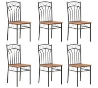 2/4/6x Dining Chairs Brown MDF Side End Kitchen Furniture Dining Chair vidaXL