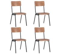 2/4/6x Dining Chairs Solid Plywood Steel Living Room Seat Multi Colours vidaXL