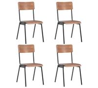 2/4/6x Dining Chairs Solid Plywood Steel Living Room Seat Multi Colours vidaXL
