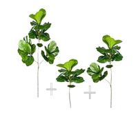 2-4.9FT Large Artificial Ficus Tree Fake Rubber Plants Plastic Fiddle Leaves for Home Garden Indoor Outdoor Decor for DIY Craft Wreath Home Decor(Light Pink)