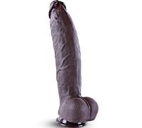 2.4" Diameter Huge Life Like Black Dildo,12.2" Giant Realistic Silicone Dildo with Big Suction Cup,XXL Thick Extra Large Penis,Real Feel Long Wide Penis,Curved Prostate Fat Anal Plug for Experienced