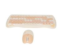 2.4 G Wireless Cat Keyboard combination: Game and Mouse Game, Low Desktop Electricity Technology, Laptop, Wireless Mice, OS X, Frosted Process, ABS Material (Milk Tea Color)
