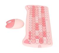 2.4 G Wireless Cat Keyboard combination: Game and Mouse Game, Low Desktop Electricity Technology, Laptop, Wireless Mice, OS X, Frosted Process, ABS Material (Pink mixed color)