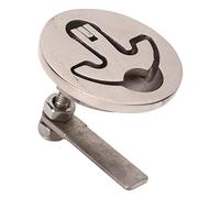 2.4 in Flush Pull Hatch Latch, Stainless Steel Slam Latch, Marine Hatch Lock Lift Polished Adjustable Locking Arm Height Back Plate Lifting Round Ring Handle for Deck Cabinet Door Locker Turning Lock