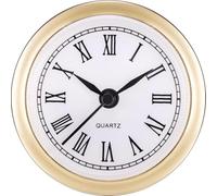 2.4 Inch (61 mm) Quartz Clock Fit-up/Insert with Roman Numeral, Quartz Movement (Gold Rim, no batteries included)