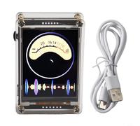 2.4-inch HD LCD Music Spectrum Analyzer with 13-Mode Rhythm Level Indicator, Analog VU Meter for Audio Testing and DIY Sound Visualization