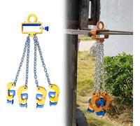 2/4 Leg Forklift Drum Lifter, Heavy Duty Lifting Chain Sling, Barrel Clamp Handling Equipment, Industrial Tongs for Steel & Plastic Drums(4 Grab Hook)