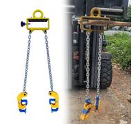 2/4 Leg Forklift Drum Lifter, Heavy Duty Lifting Chain Sling, Barrel Clamp Handling Equipment, Industrial Tongs for Steel & Plastic Drums(2 Grab Hook)