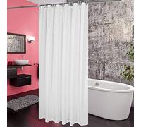 2.4 METRE LONG X 2 METRE (240CM LONG X 200CM) WHITE SHOWER CURTAIN