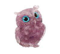 2.4" Natural Amethyst Owl Statue Decor,Reiki Spiritual Energy Healing Gemstone Crystal Animal Figurines,Purple Cute Miniature Figurines for Home Office Room Desk Decor,Gifts for Women Men Dad Mother