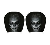 2/4 Pack Ghost Face Headrest Covers, Scary Headrest Covers for Cars Funny Headrest Covers for Cars Elastic Washable Halloween Car Decor for Auto Truck SUV Interior Decoration