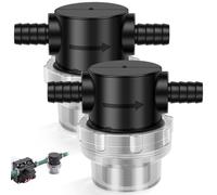 2/4 Pcs 3/8 Inch Hose Barb Water Pump Strainer with Extra 50 Mesh Stainless Steel Filter, Nylon Twist-On Inline Strainer, Clear RV Pump Filter for Sprayers, Marine and Outdoor Pipes(2 Pcs)
