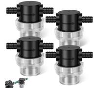 2/4 Pcs 3/8 Inch Hose Barb Water Pump Strainer with Extra 50 Mesh Stainless Steel Filter, Nylon Twist-On Inline Strainer, Clear RV Pump Filter for Sprayers, Marine and Outdoor Pipes(4 Pcs)