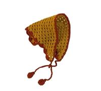 2/4 Pcs Crochet Turban Hair Scarf Bandana Hair Bands For Women Knitting Vintage Hair Bands Headband For Women Girls(Dark yellow 2pcs)