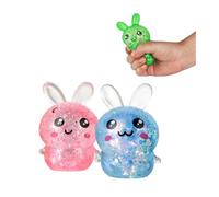 2/4 Pcs Easter Bunny Stress Balls, Happy Easter Gifts for Kids,Glitter Filled Rabbit Squeeze Toys,Funny Bunny Balls for Kids and Adults Desk Decor (G)