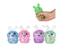 2/4 Pcs Easter Bunny Stress Balls, Happy Easter Gifts for Kids,Glitter Filled Rabbit Squeeze Toys,Funny Bunny Balls for Kids and Adults Desk Decor (P)
