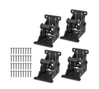 2/4 PCS Folding Leg Hinge Bracket, 0-90-180 Degree Foldable Support Self-Locking with Screws Hardware Accessories(Black-4pc)