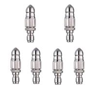 2/4 piece Functional Split Sewer Nozzle kit, 1 Front + 6 Rear high Pressure 5000PSI Stainless Steel Drain nozzles for Different clogged Sewer Cleaning 1/4 4pcs Front 1 Back 6