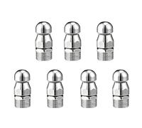 2/4 piece Functional Split Sewer Nozzle kit, 1 Front + 6 Rear high Pressure 5000PSI Stainless Steel Drain nozzles for Different clogged Outer 22 mm (0.87 in) Inner 15 mm (0.59 in) 4pcs Front 1 Back 6