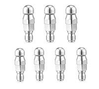 2/4 piece Functional Split Sewer Nozzle kit, 1 Front + 6 Rear high Pressure 5000PSI Stainless Steel Drain nozzles for Different clogged Sewer Cleaning 3/8 2pcs Front 1 Back 6